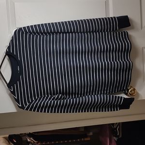 Goodfellow and company men's sweater size small black with white stripes